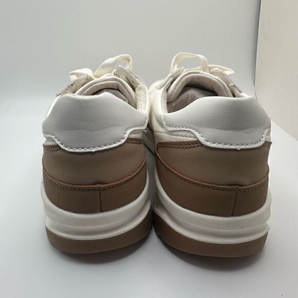 CUSHIONAIRE Women's lace up Sneaker +Comfort Foam 8 WHITE/TAN - Picture 4 of 7
